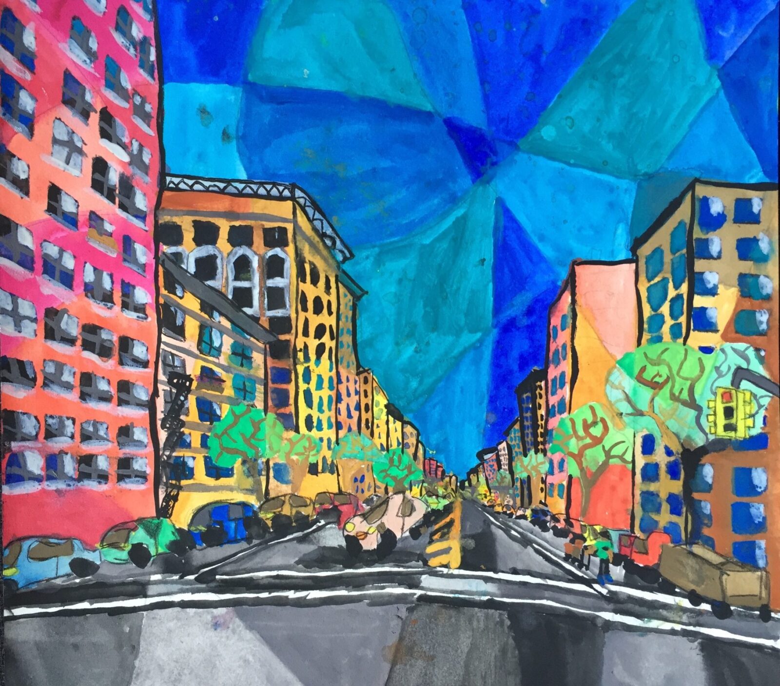 Abstract City Scene by Janelle