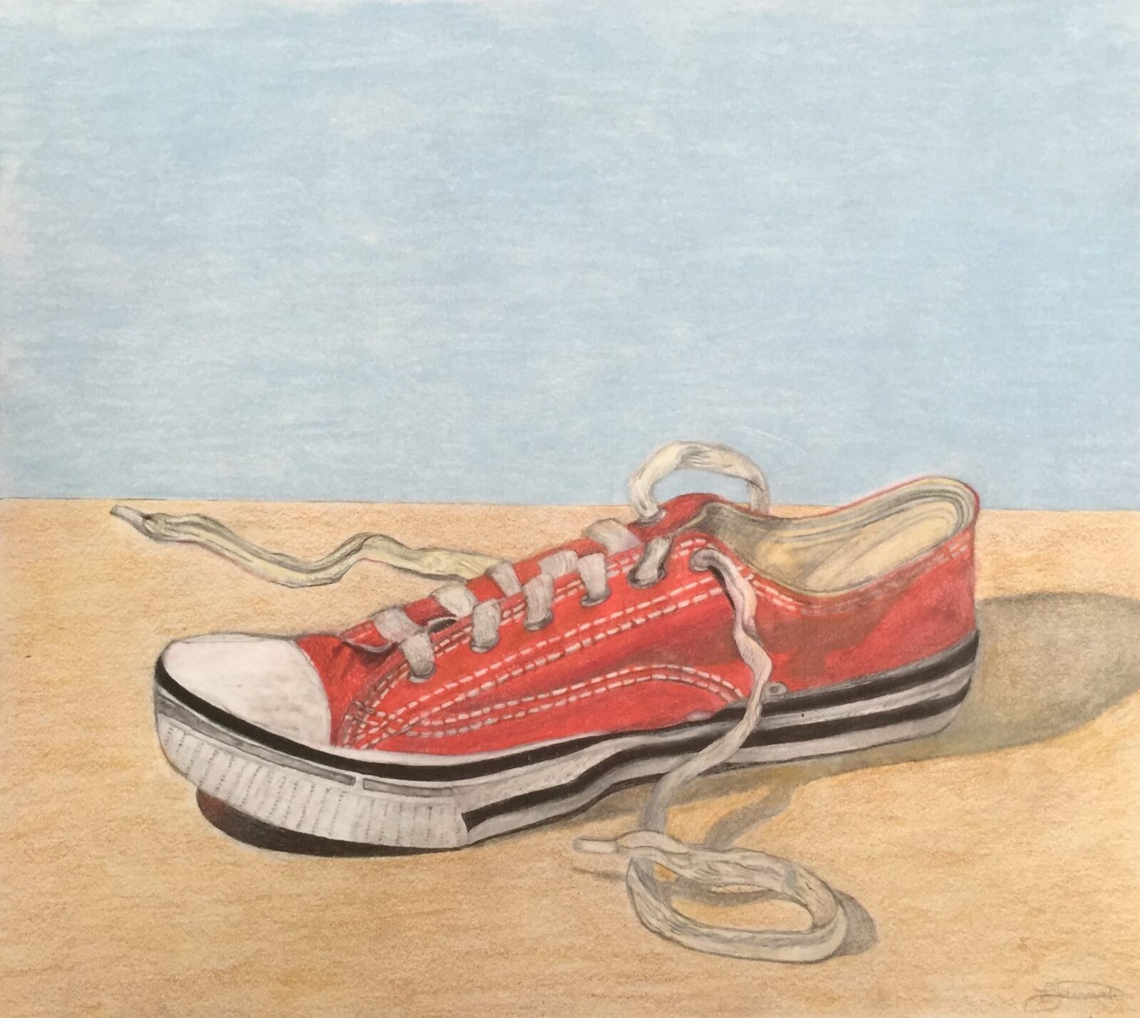 Hannah – Sneaker in colored pencil