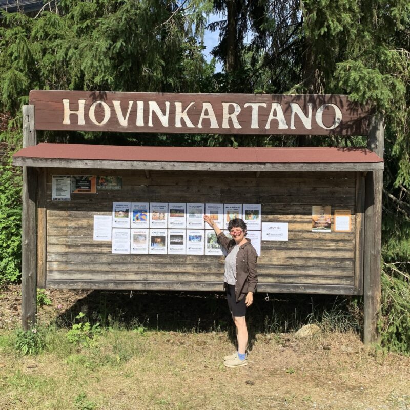 Showing the Poster at the entrance