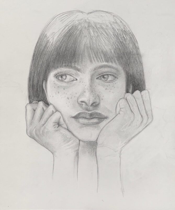 Unfinished Woman Series: Hands - pencil 12 x 10" unframed