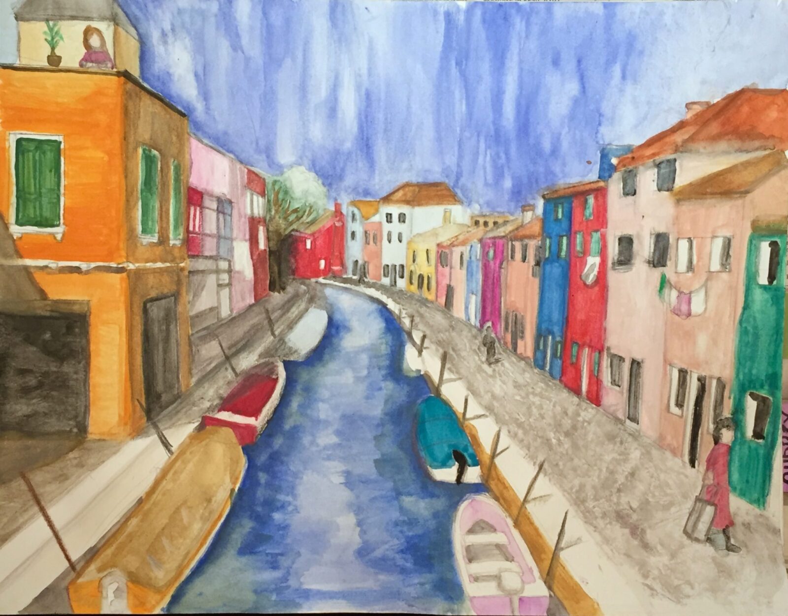 Venice Scene watercolor by Audrey